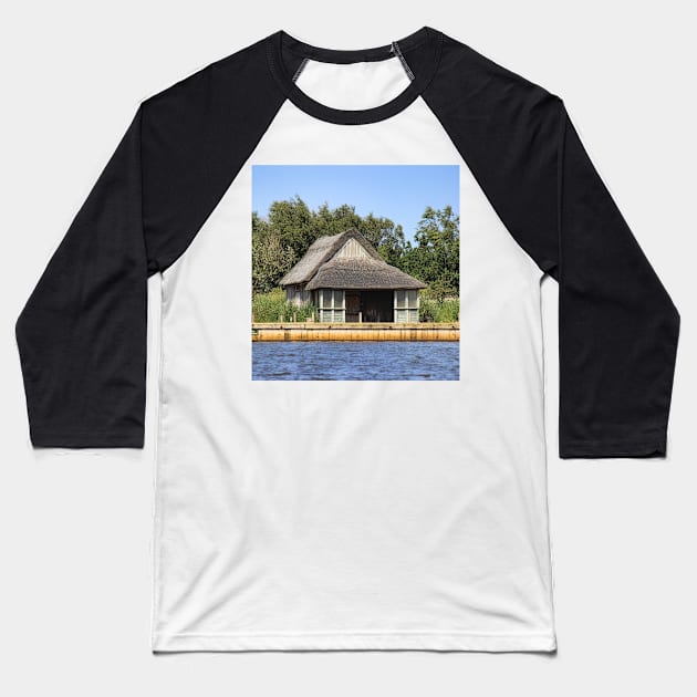 Horsey mere thatched cottage Baseball T-Shirt by avrilharris